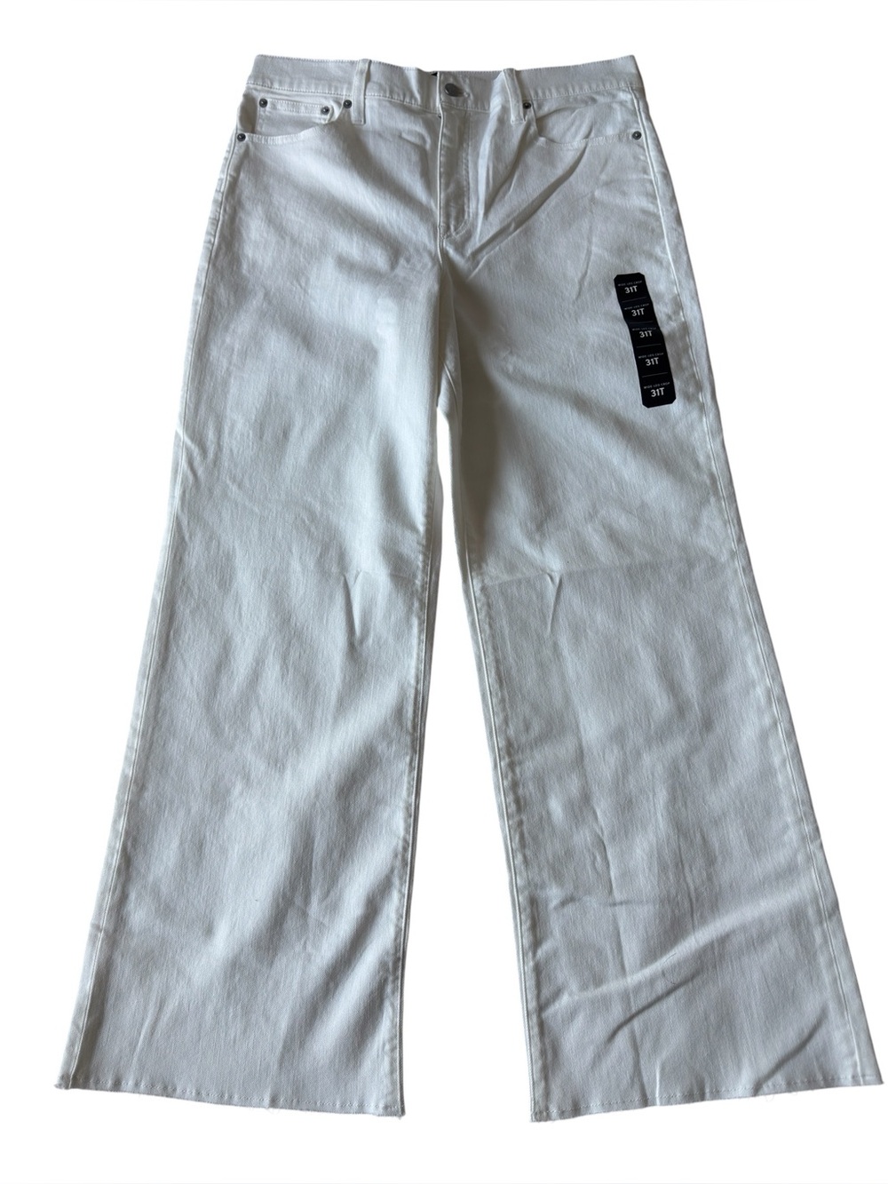J. Crew Factory Tall Wide-Leg Crop Jean Size 31T In Seashell White